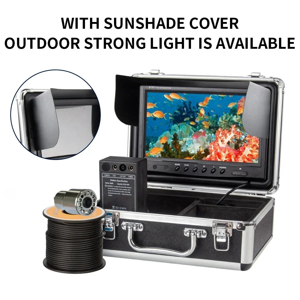 Fish Finder Case - WF13 Tela LCD de 7 polegadas